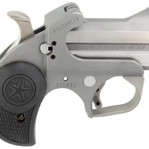 Bond Arms BARN Roughneck 45 ACP 2rd 2.50" Stainless Steel Double Barrel & Frame, Rebounding Hammer, Blade Front/Fixed Rear Sights, Black Rubber Grip, Manual Safety