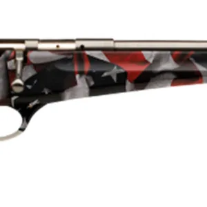 Savage Arms 13801 Rascal Youth 22 LR 1rd 16.13" Satin Black Sporter Barrel, Satin Black Carbon Steel Receiver, American Flag Fixed Synthetic Stock, Right Hand