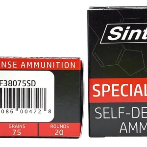 SinterFire Inc SF38075SD Special Duty (SD) 380ACP 75gr Lead Free Frangible Hollow Point 20 Per Box/10 Case
