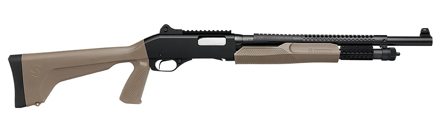 Stevens 19468 320 Security 12 Gauge Pump 5+1 18.50" Matte Black Heat Shield Barrel, Picatinny Rail Receiver, Bottom Picatinny Rail, Tactical w/Pistol Grip Flat Dark Earth Synthetic Stock, Ambidextrous
