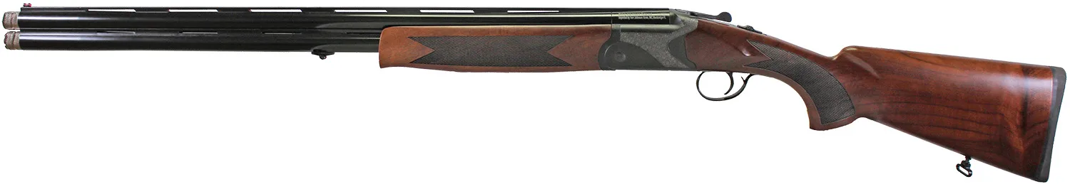 Iver Johnson Arms IJ60012 IJ600 12 Gauge Break Open 3" 2rd 28" Over/Under Vent Rib Barrel, Matte Black Chromed w/Engraving Steel Receiver, Fixed Walnut Checkered Wood Stock & Forend
