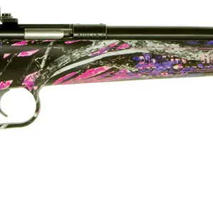 Crickett KSA2160 Youth 22 LR 1rd 16.12" Barrel & Receiver, Fixed Front/Adjustable Rear Peep Sight, Hydro Dipped Muddy Girl Synthetic Stock w/11.5" LOP, Rebounding Firing Pin Safety