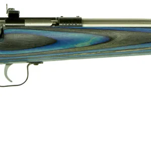 Crickett KSA2223 Youth 22 LR 1rd 16.12" Stainless Steel Barrel, Fixed Front/Adjustable Rear Peep Sights, Blue Laminate Stock w/11.5" LOP, Rebounding Firing Pin Safety