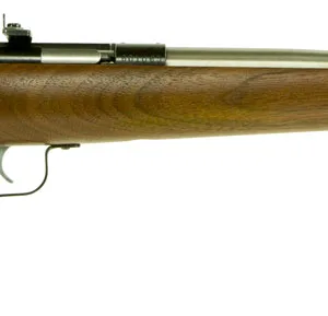 Crickett KSA3238 Youth  22 LR 1rd 16.12" Stainless Steel Barrel, Fixed Front/Adjustable Rear Peep Sights, Walnut Stock w/11.5" LOP, Rebounding Firing Pin Safety