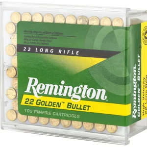 Remington Ammunition 21276 Golden Bullet  22LR 40gr Plated Lead Round Nose 100 Per Box/50 Case