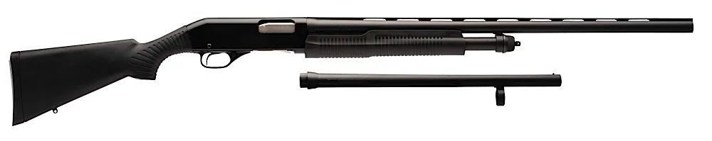 Stevens 19490 320 Field Combo 12 Gauge 3" 5+1 18.50"/28" Matte Black Vent Rib Barrel, Black Aluminum Receiver, Black Synthetic Fixed Stock