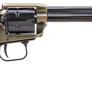 Heritage Mfg RR22CH6 Rough Rider  22 LR 6 Shot, 6.50" Black Oxide Steel Barrel, Simulated Case Hardened Zinc Alloy Frame, Black Oxide Cylinder, Camo Laminate Grip, Manual Safety, Exposed Hammer