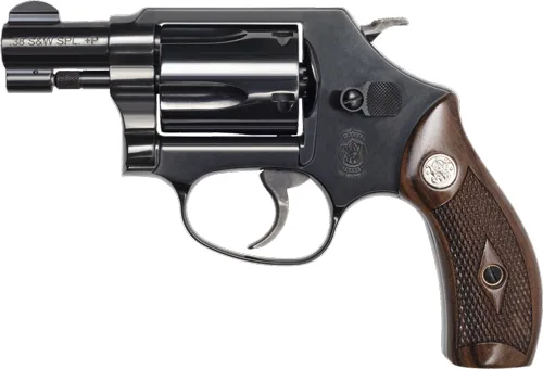 S&W 36 CLASSIC 38SPL+P 1.875" - FS BLUED CHECKERED WOOD NO LOK - Image 2