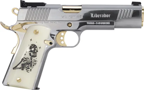 GIRSAN MC1911S LIBERADORE III - 9MM SKELETON CHROME/GOLD 9RD - Image 2