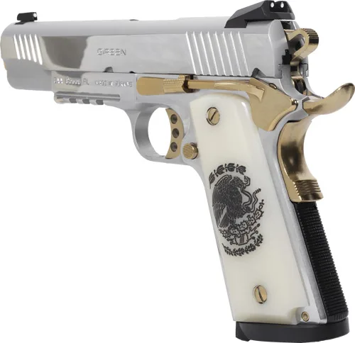 GIRSAN MC1911S LIBERADORE - 38 SUPER CHROME/GOLD ENGR. 8RD - Image 2