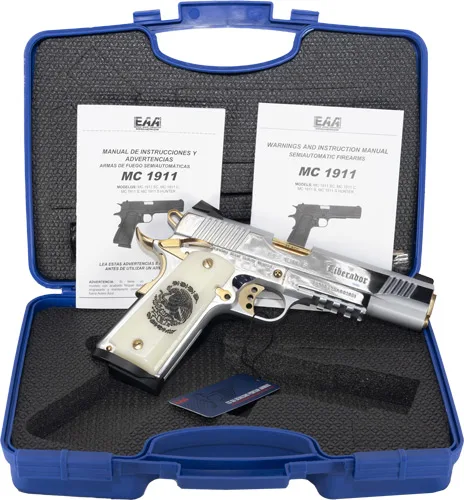 GIRSAN MC1911S LIBERADORE - 38 SUPER CHROME/GOLD ENGR. 8RD - Image 3