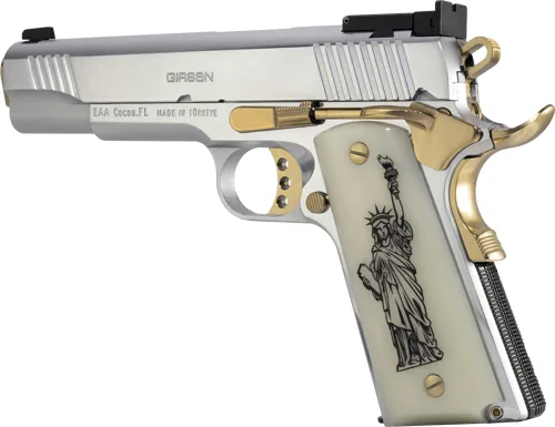 GIRSAN MC1911S WE THE PEOPLE - 9MM GOVT 5" CHROME/GOLD 9RD - Image 4