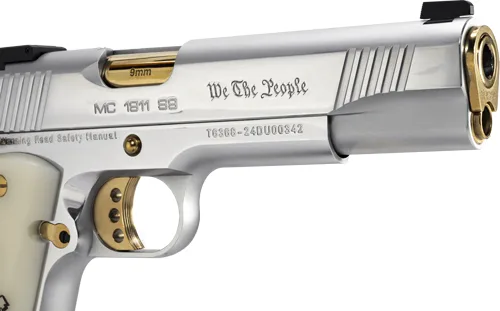 GIRSAN MC1911S WE THE PEOPLE - 9MM GOVT 5" CHROME/GOLD 9RD - Image 5