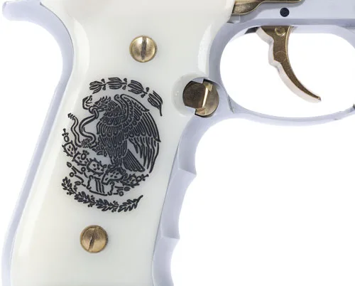 GIRSAN REGARD LIBERADORE II - 9MM GOLD/CHROME ENGR.18-SHOT - Image 2