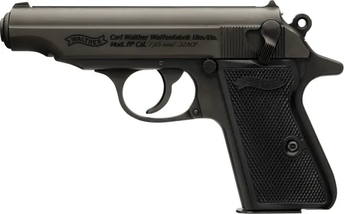 WALTHER PP 32ACP BLACK 8RD - BLACK SYNTHETIC GRIPS - Image 2