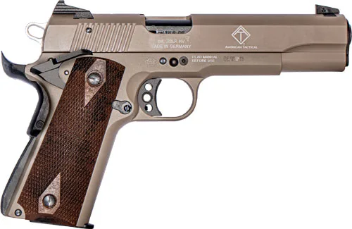 GERMAN SPORT 1911 22LR - 5" TAN/FAUX WOOD GRIPS 10RD - Image 2