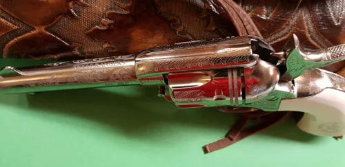 CIMARRON TEXAS RANGERS 45LC - PW FS 4.75" ENGRAVED NICKEL - Image 2