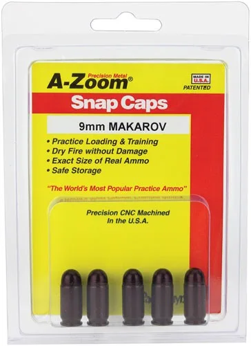 A-ZOOM METAL SNAP CAP 9X18MM - 9MM MAKAROV 5-PACK - Image 2